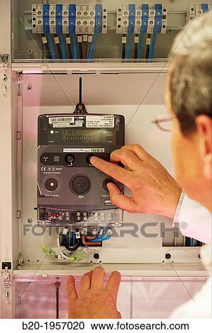 Stock Image - Electrical Cabinet Performance Counters. Low Voltage Micro Network.. Fotosearch