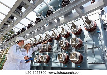 Stock Image - Electrical Substation. Ingrid. Testing and Certificates Services for Smart grids. Certification of electrical equipment. Technological Services to Industry. Tecnalia Research & innovation, Bizkaia, Basque Country, Spain.. Fotosearch