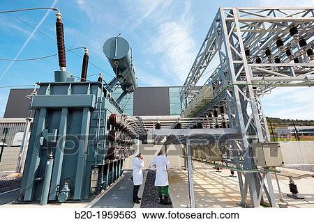 Stock Image - Electrical Substation. Ingrid. Testing and Certificates Services for Smart grids. Certification of electrical equipment. Technological Services to Industry. Tecnalia Research & innovation, Bizkaia, Basque Country, Spain.. Fotosearch