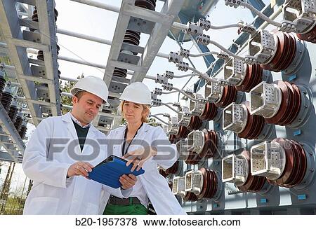 Stock Photo - Electrical Substation. Ingrid. Testing and Certificates Services for Smart grids. Certification of electrical equipment. Technological Services to Industry. Tecnalia Research & innovation, Bizkaia, Basque Country, Spain.. Fotosearch