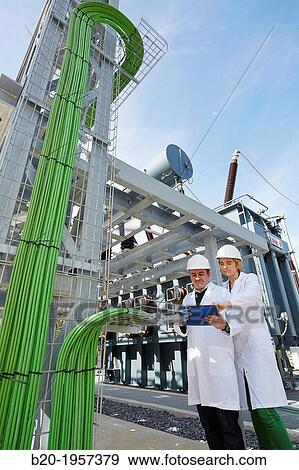 Stock Photo - Electrical Substation. Ingrid. Testing and Certificates Services for Smart grids. Certification of electrical equipment. Technological Services to Industry. Tecnalia Research & innovation, Bizkaia, Basque Country, Spain.. Fotosearch