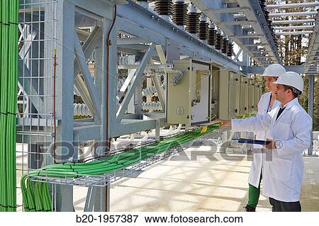 Stock Photo - Electrical Substation. Ingrid. Testing and Certificates Services for Smart grids. Certification of electrical equipment. Technological Services to Industry. Tecnalia Research & innovation, Bizkaia, Basque Country, Spain.. Fotosearch