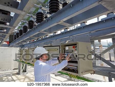 Stock Photograph - Electrical Substation. Ingrid. Testing and Certificates Services for Smart grids. Certification of electrical equipment. Technological Services to Industry. Tecnalia Research & innovation, Bizkaia, Basque Country, Spain.. Fotosearch