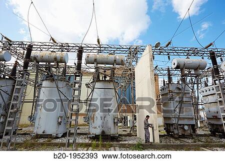 Stock Image - Electrical Substation. Power Electric Laboratory. Certification of electrical equipment. Technological Services to Industry. Tecnalia Research & innovation, Bizkaia, Basque Country, Spain.. Fotosearch