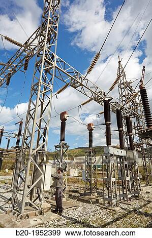 Stock Photo - Electrical Substation. Power Electric Laboratory. Certification of electrical equipment. Technological Services to Industry. Tecnalia Research & innovation, Bizkaia, Basque Country, Spain.. Fotosearch