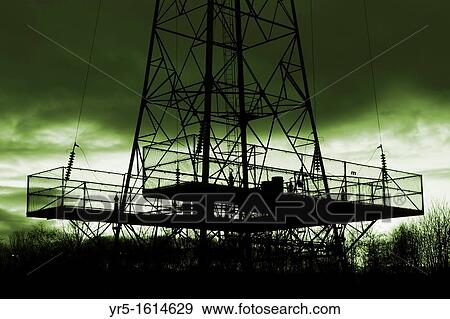 Electricity pylon Green/clean energy concept image View Large Photo Image Stock Photo - Electricity pylon Green/clean energy concept image. Fotosearch