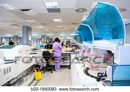 Stock Image - Electrolyte test, Photometry, Turbidimetry, Potentiometry, Spectrometry, Hemotherapy, Donostia Hospital, San Sebastian, Donostia, Gipuzkoa, Basque Country, Spain. Fotosearch