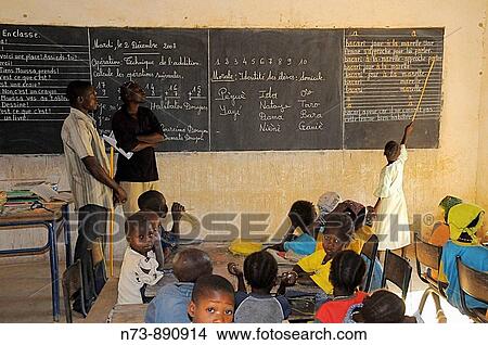 Picture - Elementary school, Ireli, Bandiagara Escarpment, Dogon Country, Mali. Fotosearch