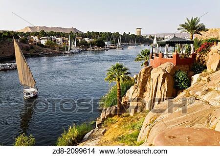 elenphantina island and nile river from old cataract hotel. asuan. View Large Photo Image Picture - elenphantina island and nile river from old cataract hotel. asuan.. Fotosearch
