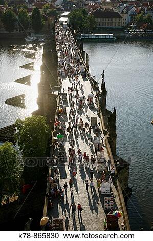 Elevated view over Charles Bridge, Prague, Czech Republic View Large Photo Image Stock Image - Elevated view over Charles Bridge, Prague, Czech Republic. Fotosearch