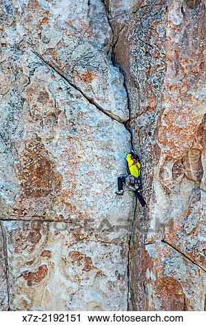 Elijah Weber rock climbing a route called Private Idaho which is rated 5, 9 and located on Bath Rock at the City Of Rocks National Reserve near the town of Almo in southern Idaho. View Large Photo Image Stock Image - Elijah Weber rock climbing a route called Private Idaho which is rated 5, 9 and located on Bath Rock at the City Of Rocks National Reserve near the town of Almo in southern Idaho.. Fotosearch