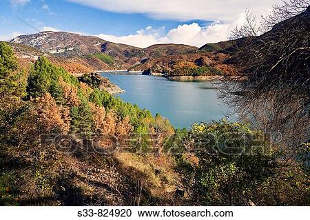 Embalse de Escales. Arag? n_ Catalua View Large Photo Image Stock Image - Embalse de Escales. Arag? n_ Catalua. Fotosearch