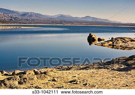 Embalse de Santillana en Manzanares el Real Madrid Espaa View Large Photo Image Stock Image - Embalse de Santillana en Manzanares el Real Madrid Espaa. Fotosearch