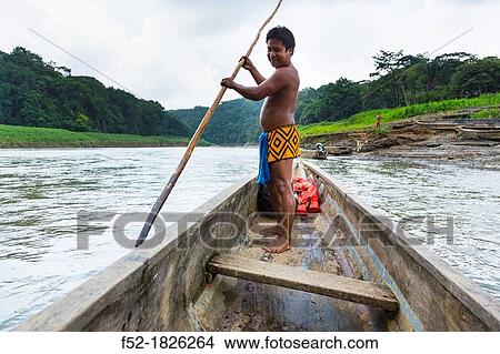 Embera Ethnic Group Community, Chagres River, Chagres National Park, Colon Province, Panama, Central America, America View Large Photo Image Picture - Embera Ethnic Group Community, Chagres River, Chagres National Park, Colon Province, Panama, Central America, America. Fotosearch