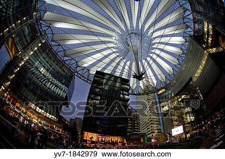 Emblematic modern set of buildings that make up the Sony Center, in Postdamer Platz Berlin, Germany, Berlin View Large Photo Image Stock Photo - Emblematic modern set of buildings that make up the Sony Center, in Postdamer Platz Berlin, Germany, Berlin. Fotosearch