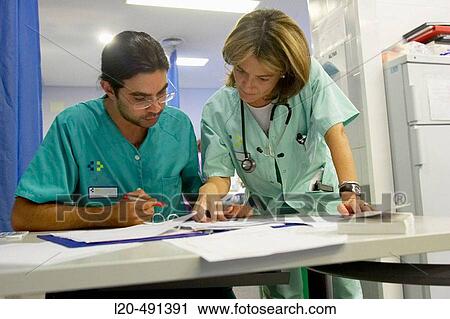 Stock Image - Emergency room. Hospital Universitario Gran Canaria Doctor Negrin, Las Palmas de Gran Canaria. Canary Islands, Spain. Fotosearch