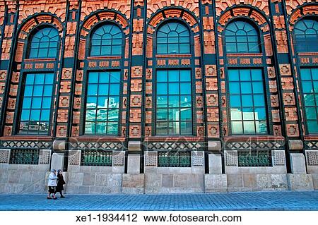 Stock Image - Endesa building, modernism, 1896, architect: Pere Falques, Barcelona, Catalonia, Spain.. Fotosearch