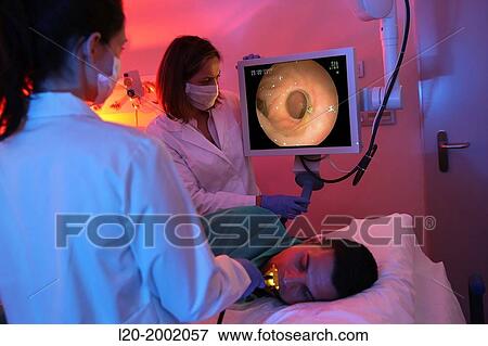 Stock Photo - Endoscopy, Onkologikoa Hospital, Oncology Institute, Case Center for prevention, diagnosis and treatment of cancer, Donostia, San Sebastian, Gipuzkoa, Basque Country, Spain.. Fotosearch