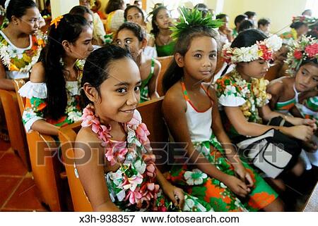 enfants a l? eglise, ile de Moorea, iles de la Societe, archipel de la Polynesie francaise, ocean pacifique sud View Large Photo Image Stock Photo - enfants a l? eglise, ile de Moorea, iles de la Societe, archipel de la Polynesie francaise, ocean pacifique sud. Fotosearch
