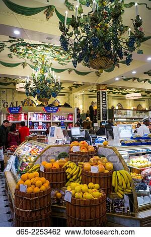Stock Image - England, London, Kinghtsbridge, Harrod's Department Store, food court.. Fotosearch