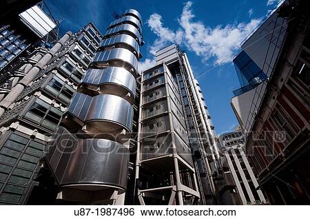 Stock Photograph - England, London, Lloyds Building by Richard Rogers.. Fotosearch