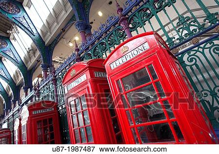 England, London, Smithfield Market, Red Telephone Box. View Large Photo Image Stock Photo - England, London, Smithfield Market, Red Telephone Box.. Fotosearch