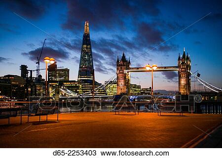 England, London, The Shard buildling and London Bridge from Shoreditch and the Thames River, dusk. View Large Photo Image Stock Image - England, London, The Shard buildling and London Bridge from Shoreditch and the Thames River, dusk.. Fotosearch