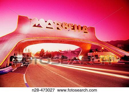 Entrance arch to Marbella, Costa del Sol. MBlaga province. Spain View Large Photo Image Stock Photo - Entrance arch to Marbella, Costa del Sol. MBlaga province. Spain. Fotosearch