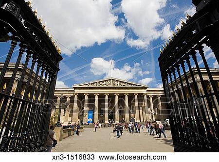 Stock Image - Entrance, British Museum, London, England, United Kingdom, Europe.. Fotosearch