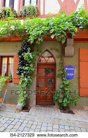 Entrance door with Ivy Rothenburg Germany DE Franconia Bavaria. View Large Photo Image Stock Photo - Entrance door with Ivy Rothenburg Germany DE Franconia Bavaria.. Fotosearch