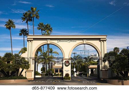 Entrance gate to Paramount Studios on Melrose Avenue, Hollywood, Los Angeles, California, USA View Large Photo Image Stock Photo - Entrance gate to Paramount Studios on Melrose Avenue, Hollywood, Los Angeles, California, USA. Fotosearch