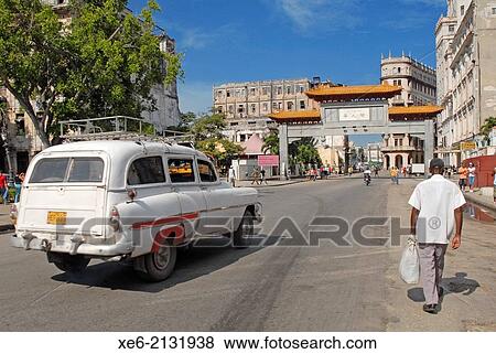 Stock Photo - Entrance of China Twon in havana, Cuba.. Fotosearch