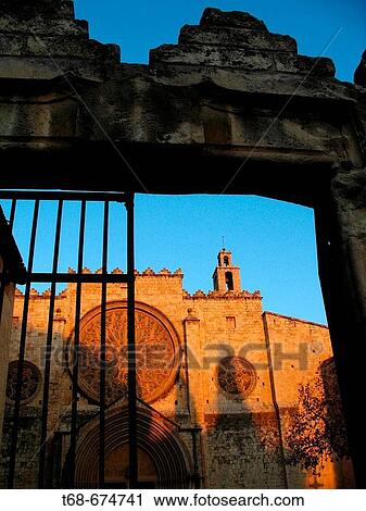 Entrance to Sant Cugat del Vall's monastery, Barcelona. Catalonia. Spain. View Large Photo Image Stock Image - Entrance to Sant Cugat del Vall's monastery, Barcelona. Catalonia. Spain.. Fotosearch