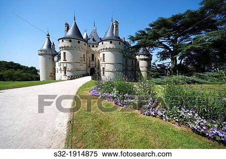Entrance to the castle of Chaumont Sur Loire, Loire Valley, France Originally built in the 10th century, has undergone multiple renovations until reaching its present appearance It is a French Historic Monument since 1840 View Large Photo Image Stock Photography - Entrance to the castle of Chaumont Sur Loire, Loire Valley, France Originally built in the 10th century, has undergone multiple renovations until reaching its present appearance It is a French Historic Monument since 1840. Fotosearch