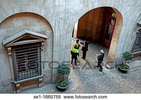 Stock Photography - entry, Casa de la Ciutat, City Hall, Barcelona, Catalonia, Spain. Fotosearch