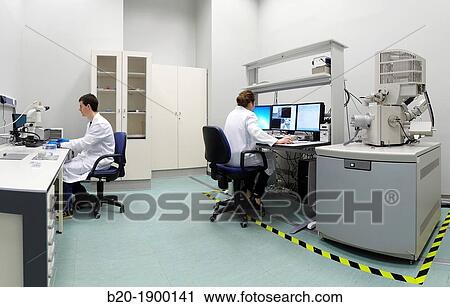 Environmental Scanning Electron Microscope ESEM QuantaTM 250 FEG provides access to studies of wet biological samples, nano-bio composites and nano-fluidic phenomena View Large Photo Image Stock Image - Environmental Scanning Electron Microscope ESEM QuantaTM 250 FEG provides access to studies of wet biological samples, nano-bio composites and nano-fluidic phenomena. Fotosearch