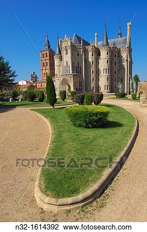 Episcopal Palace designed by Gaudi now Museo de los Caminos dedicated to the Way of Santiago, Astorga, Silver Route, Leon province, Castilla y Leon, Spain View Large Photo Image Stock Image - Episcopal Palace designed by Gaudi now Museo de los Caminos dedicated to the Way of Santiago, Astorga, Silver Route, Leon province, Castilla y Leon, Spain. Fotosearch