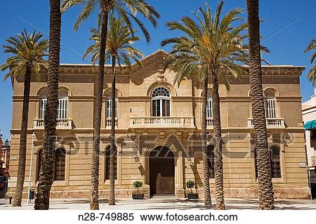 Stock Photography - Episcopal Palace in Cathedral Square, Almeria. Andalucia, Spain. Fotosearch