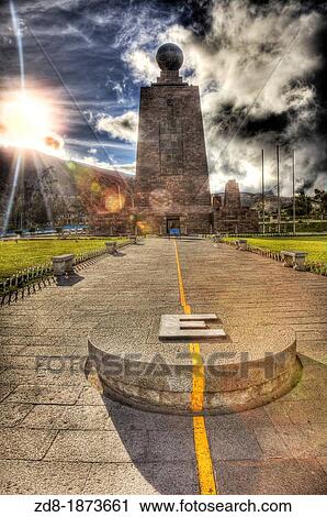 Stock Image - equator line monument in quito. Fotosearch