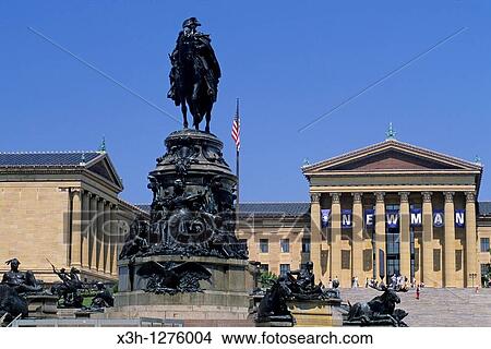equestrian statue in of G. Washington in front of the Philadelphia Museum of Art, Pennsylvania, United States View Large Photo Image Picture - equestrian statue in of G. Washington in front of the Philadelphia Museum of Art, Pennsylvania, United States. Fotosearch