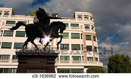 Equestrian statue of El Cid, a knight and national hero, Burgos, Castilla y Leon province, Spain Camino de Santiago The way of St James View Large Photo Image Stock Image - Equestrian statue of El Cid, a knight and national hero, Burgos, Castilla y Leon province, Spain Camino de Santiago The way of St James. Fotosearch