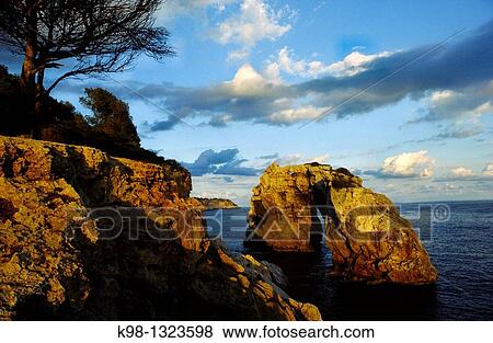 Es Pontas rock, Migjorn, Santanyi, Majorca, Balearic Islands, Spain View Large Photo Image Stock Photo - Es Pontas rock, Migjorn, Santanyi, Majorca, Balearic Islands, Spain. Fotosearch