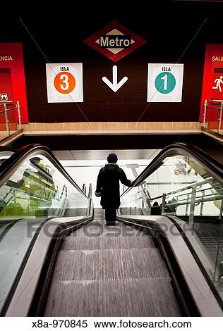 Escalator on scalator in the subway, Madrid, Spain View Large Photo Image Stock Photography - Escalator on scalator in the subway, Madrid, Spain. Fotosearch