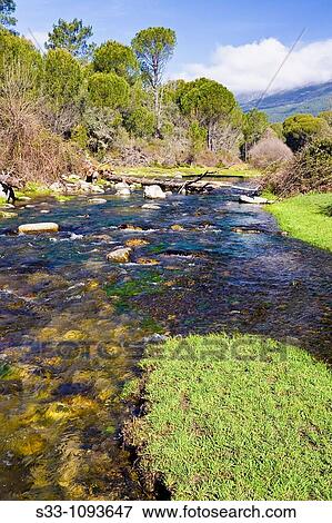 Stock Photo - Escorial river in Las Juntas, La Adrada, Avila province, Castilla-Leon, Spain. Fotosearch