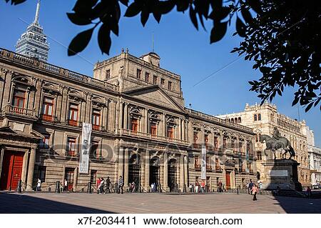 Stock Image - Escuela de Mineria, Plaza de Manuel TolsB, Mexico City, Mexico.. Fotosearch