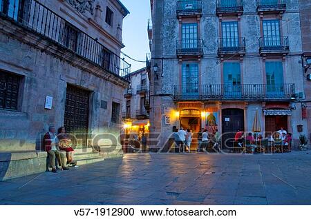 Espaa Square at dusk. Sepulveda, Segovia province, Castilla Leon, Spain. View Large Photo Image Stock Image - Espaa Square at dusk. Sepulveda, Segovia province, Castilla Leon, Spain.. Fotosearch