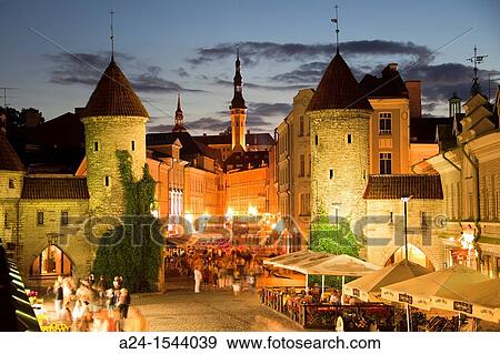 Estonia, Tallin City, Lower Old City, Viru Gates. View Large Photo Image Stock Photo - Estonia, Tallin City, Lower Old City, Viru Gates.. Fotosearch