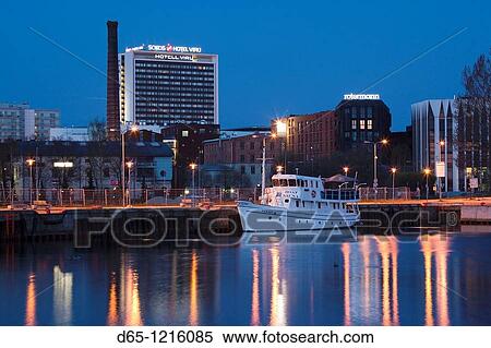 Estonia, Tallinn, city view from Passenger Port, dawn View Large Photo Image Stock Photography - Estonia, Tallinn, city view from Passenger Port, dawn. Fotosearch