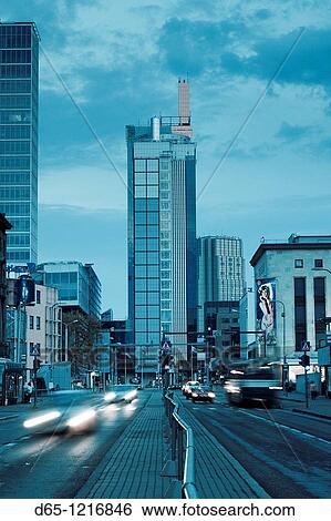 Estonia, Tallinn, New Town, high rise buildings on Laikma Street, dusk View Large Photo Image Stock Photograph - Estonia, Tallinn, New Town, high rise buildings on Laikma Street, dusk. Fotosearch