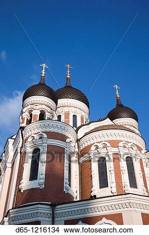 Estonia, Tallinn, Old Town, Toompea, Alexander Nevsky Russian Orthodox Cathedral View Large Photo Image Picture - Estonia, Tallinn, Old Town, Toompea, Alexander Nevsky Russian Orthodox Cathedral. Fotosearch